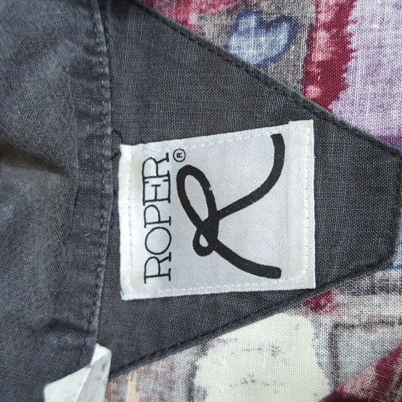 Vintage Roper Western Shirt Rodeo Cowboy Indian Print Size Large - Picture 5 of 13